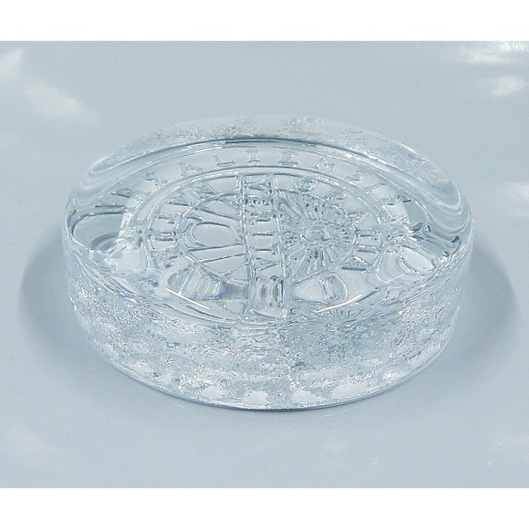 Art Glass Hockey Puck Souvenir Uppsala University Ubsaliensis S Academiae Sweden - Picture 4 of 9